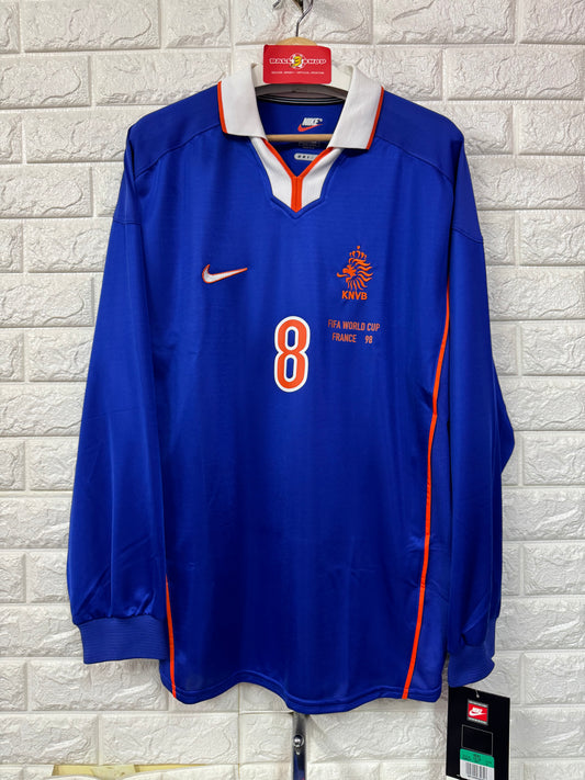 1998 荷蘭作客長袖"球員版" 8 BERGKAMP 球衣