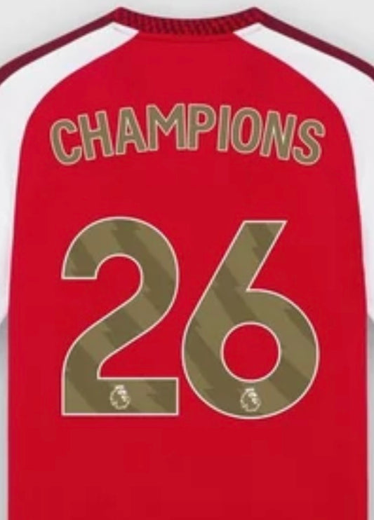 2026-27 阿仙奴主場英超冠軍金章 26 CHAMPIONS 球衣